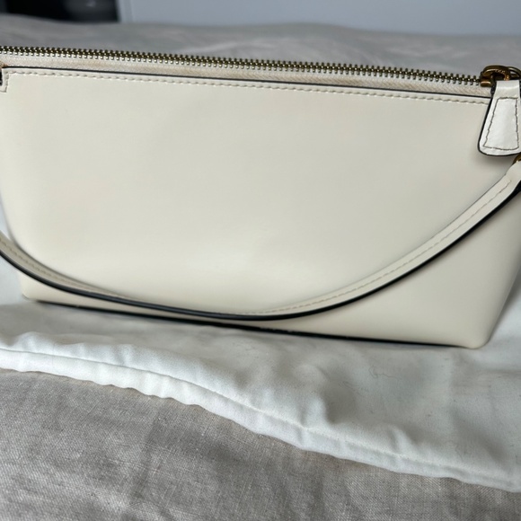 Staud leather & suede top handle bag in cream - Picture 2 of 5